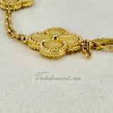 Van Cleef Arpels Vintage Alhambra 5 Motif Guilloché Bracelet Yellow Gold